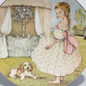 porcelánový tanier - Dievčatko so psíkom - Utorok - 2