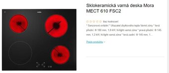 Sklokeramická doska Mora Mect 610 fsc2 - 2