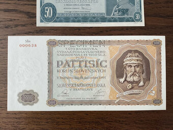 ☀️ 5000 korún Slovenských rok 1944 , SŠ ☀️ bankovky - 2