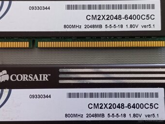 RAM DDR2 4GB (2x2GB) CORSAIR PC6400 CL5 DIMM do PC - 2