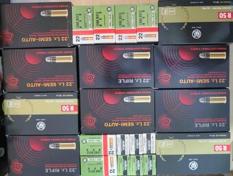 Predám náboje 22 LR RWS; S& Bellot; Geco od 0,08 eura/kus - 2