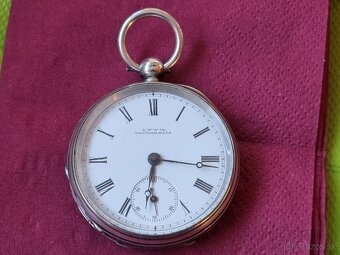 Strieborné, vreckové hodinky,Waltham. - 2