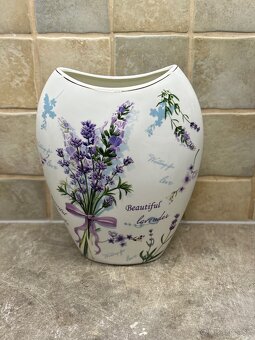 Porcelánová vintage váza (levanduľa) - 2