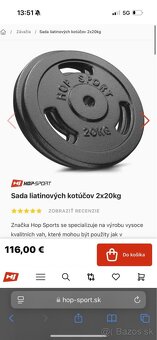 Hopsport 2x 20kg liatinove závažie nadpis - 2