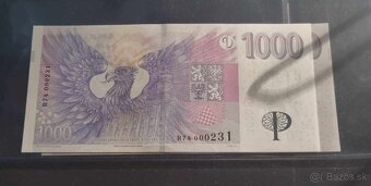 Predám výročnú bankovku 1000Kč s pritlačou - 2