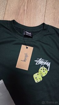 Stüssy Fuzzy Dice Tee dark green/neon green - 2