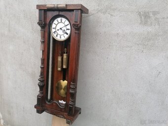 Predám starožitné  2- závažové nástenné hodiny - 2