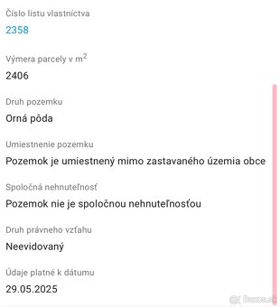 Investičný Pozemok - 2