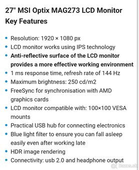 LCD Monitor 27" MSI Optix MAG273 - 2