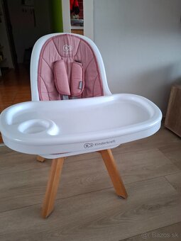 KINDERKRAFT - Detská jedálenská stolička 2v1 TIXI ružová - 2