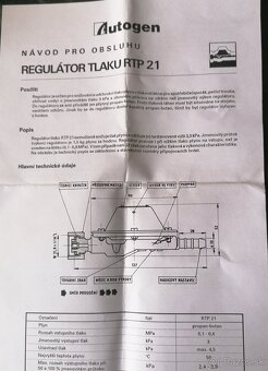 Plynový regulátor tlaku PB - 2