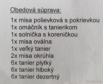 Obedová súprava - 2