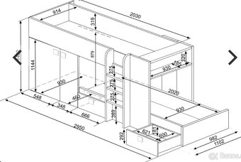 Poschodova postel aj s matracmi Aldo - 2