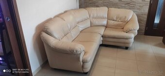 Rohová kožená sedačka - 2