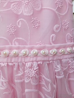 Ružové šaty dievča+ biele tielka 5 - 2