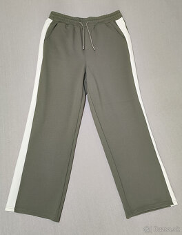 Pánske voľnočasové nohavice olivovo zelené - 2