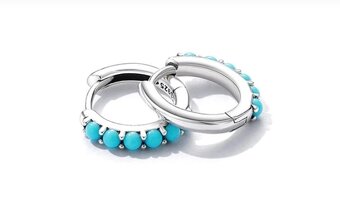 Strieborné náušnice s tyrkysom - 2