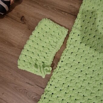 Puffy zelená deka (odtieň pistácia) - 2