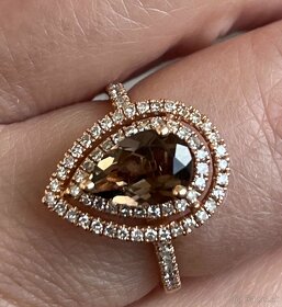 Zlatý prsteň s Quartzom a diamantami - 2