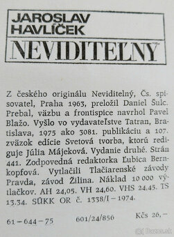 Predám knihu Jaroslav Havlíček – Neviditeľný, 1975 - 2