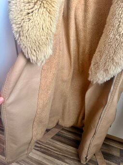 Dámsky zateplený kožený kabát - 2