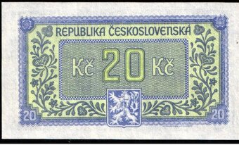 Bankovka 20 Kčs 1945 - 2