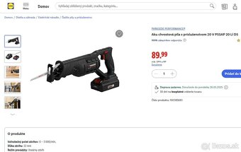 PARKSIDE PERFORMANCE® Aku chvostová píla 20 V PSSAP 20 Li D5 - 2