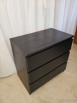 Predám 2ks komoda IKEA MALM čierna so sklom - 2