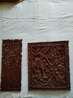 2 Drevené panely Rámájany z Bali - 2