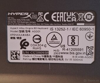 Klávesnica HyperX Alloy origins 60 - 2