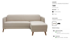 Pohovka s ležadlom / Gauč IKEA - 2