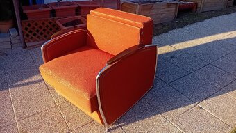 3 stare drevene lavice a rozkladacie kreslo - 2