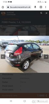 Ford Fiesta 1, 4tdci 50kw rok 2009 3dverovy - 2