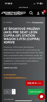 ŠPORTOVÉ PRUŽINY (4KS) PRE SEAT LEON - 2