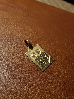 Zlatý prívesok Blížencov so striebornou retiazkou - 2