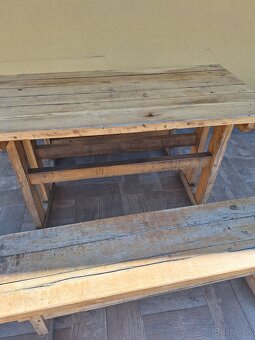 stol a lavice z masívu.zahradne sedenie - 2