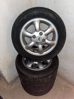 14" Hliníkové disky Peugeot, 4ks s letnými pneumatikami - 2