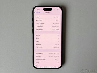 PREDAM/ VYMENIM IPHONE 14 PRO 256GB/ 100% STAV/ SKLO + OBAL - 2