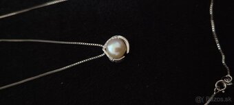 Strieborný náhrdelník s perlou 925 , 45cm , 3,7g , - 2