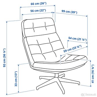 IKEA HAVBERG Otočné kreslo nové - 2