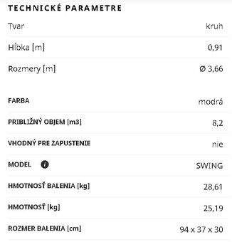 Predám bazén 3,6 m - 2