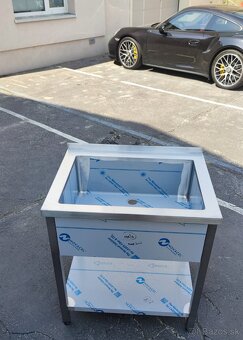 Gastro drez s policou, umývacie stoly, nerezové dvojdrezy - 2