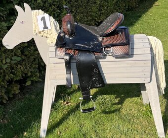 Westernový sedlový komplet 1) černé s hnědou - 2