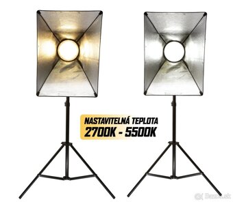 Štúdiový set - 2x softbox svetlo + 2x statív - 2