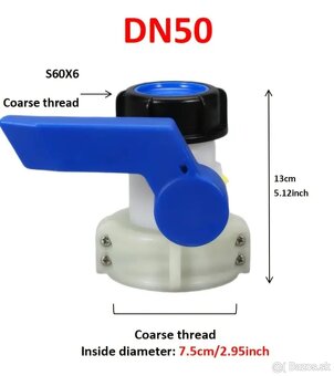 ventil na IBC nádrž 75 mm - 2