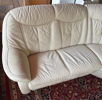 Světlá kožená sedačka do Účka, 4979 - 2