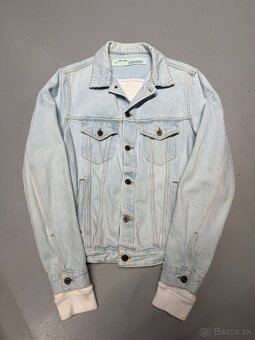 Off White denimová džinsová bunda modrá L - 2