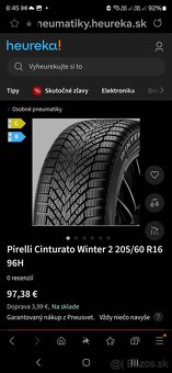 Zanovne Zimne pneumatiky 205/60 r16 Pirelli Dot2024 - 2