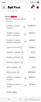 Bolt šofér + firemné auto - 2