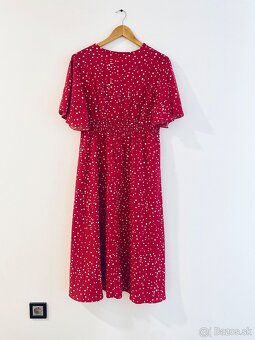 Bodkované červené šaty - XL - 2